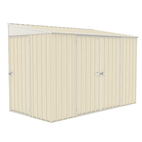 ABSCO 10 ft. W x 5 ft. D Metal Bike Shed in Classic Cream with SNAPTiTE assembly system 60 sq. ft.