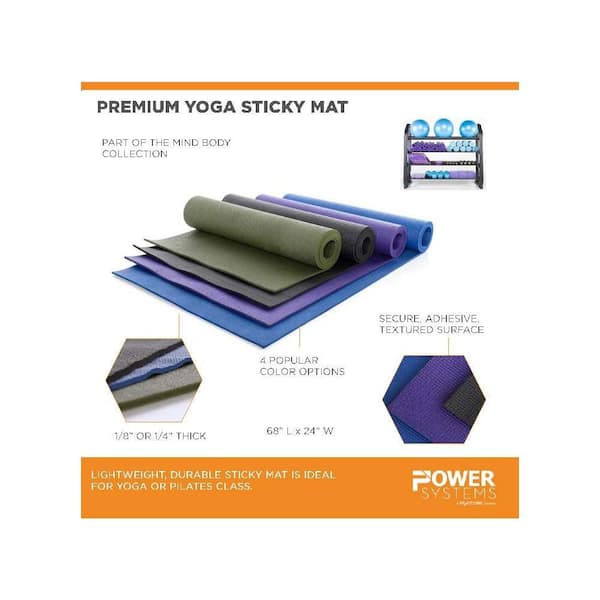 Power Systems 68 L x 24 in. W x 0.25 TH Premium Yoga Mat, 1/4 in
