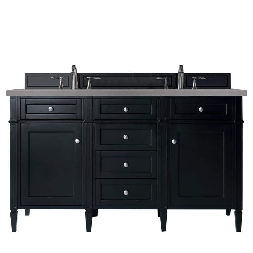 Brittany 60 in. W. x 23.5 in.D x 34 in. H Double Bath Vanity in Black Onyx 