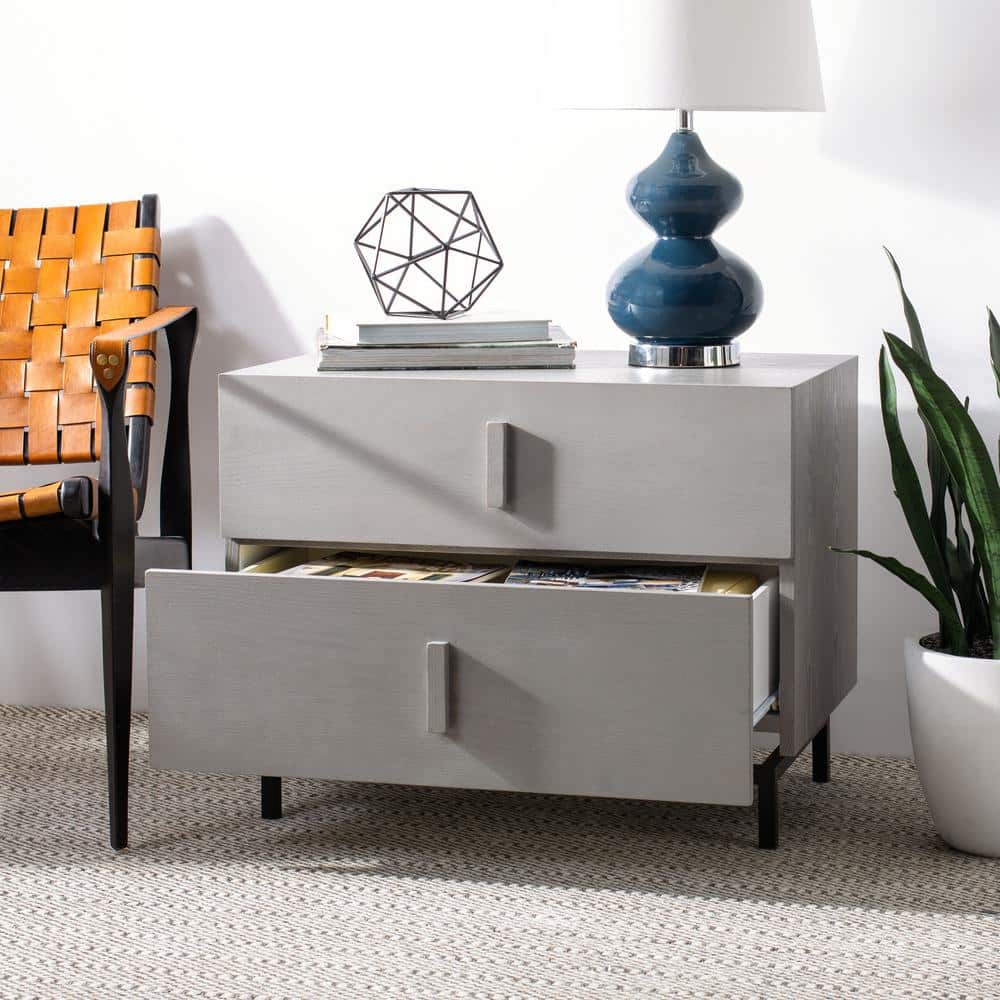 Herschel Grey and Black 3-Drawer Storage Cabinet