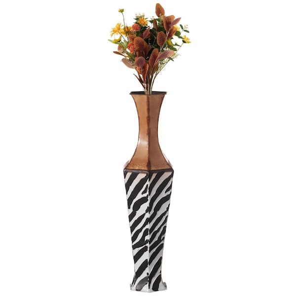 Uniquewise 31 in. Brown Modern Decorative Textured Design Floor Flower Vase,  for Living Room, Entryway or Dining Room QI004194 - The Home Depot