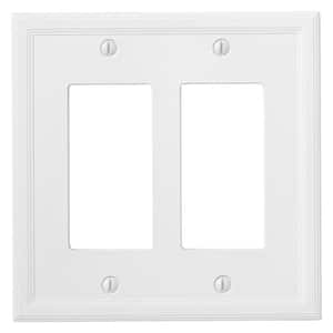 2-Gang Bright White Insulated GFCI Stone Wall Plate (1-Pack)