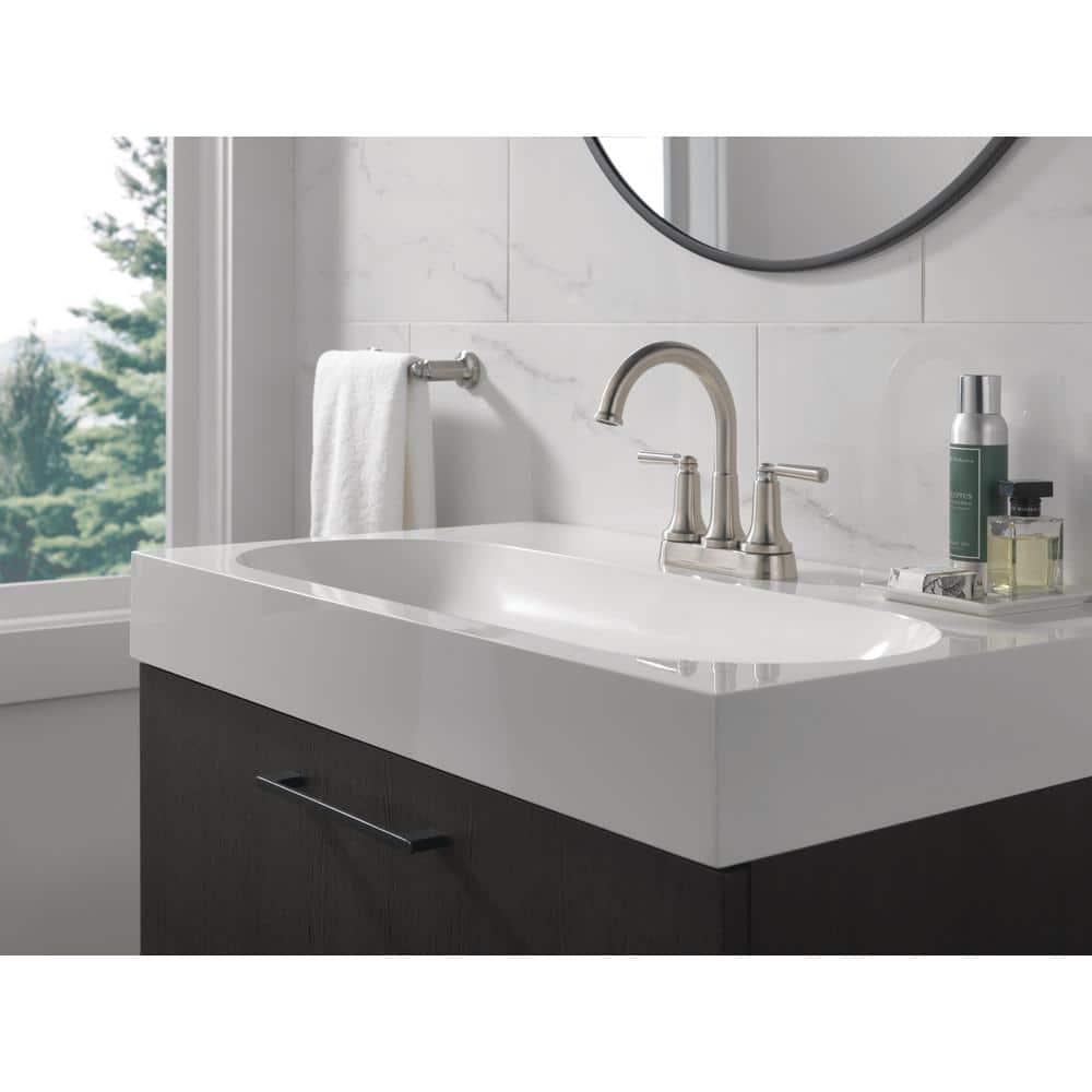 Saylor Geometric Stainless Steel Centerset Bathroom Faucet