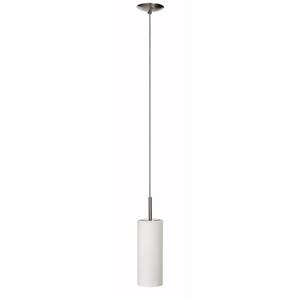 1-Light Frosted White Pendant with Glass Shade
