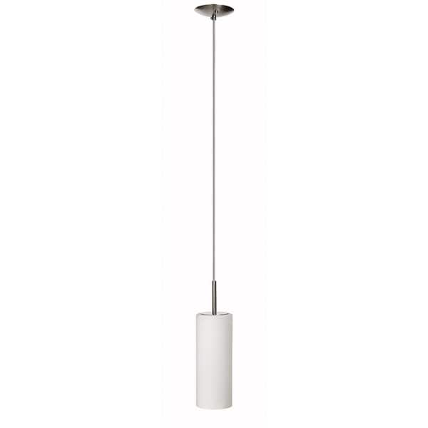 Dainolite 1-Light Satin Chrome Pendant with Glass Shade