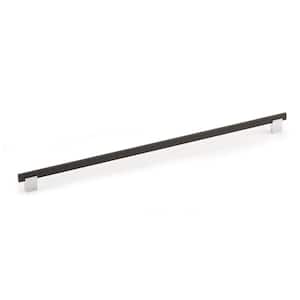Madison Collection 18 7/8 in. (480 mm) Matte Black and Chrome Modern Rectangular Cabinet Bar Pull