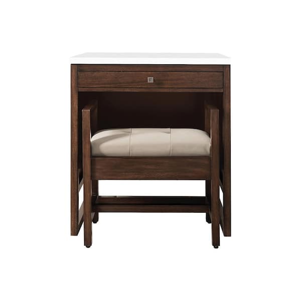 Athens 30.0 in. W x 15.0 in. D x 33.3 in H. Vanity Side Cabinet in Mid Century Acacia