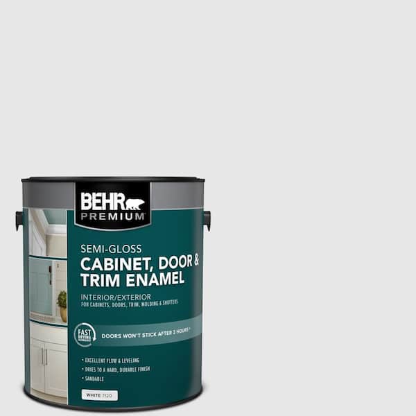 BEHR PREMIUM 1 gal. #PR-W09 Nimbus Cloud Semi-Gloss Enamel Interior/Exterior Cabinet, Door & Trim Paint