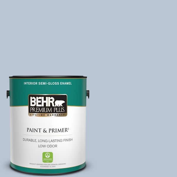 BEHR PREMIUM PLUS 1 gal. #590E-3 Hyacinth Tint Semi-Gloss Enamel Low Odor Interior Paint & Primer