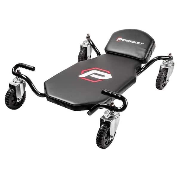 Powerbuilt Big Wheel Overland 300 lb. Capacity Black with Off-Road Wheels Creeper