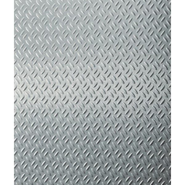 FROM PLAIN TO BEAUTIFUL IN HOURS Take Home Sample - 3 in. x 5 in. Laminate Sheet in Matte Stainless Steel with Real Stainless Steel Diamond Plate Finish