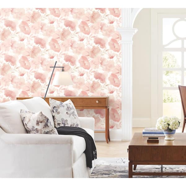 Blush Watercolor Bouquet Paper Non-Pasted Matte Wallpaper