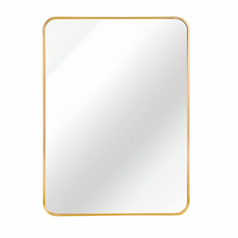 HR 24 in. H x 32 in. W Rectangular Aluminum Alloy Framed Gold Wall Mirror price history on PriceWatchPro