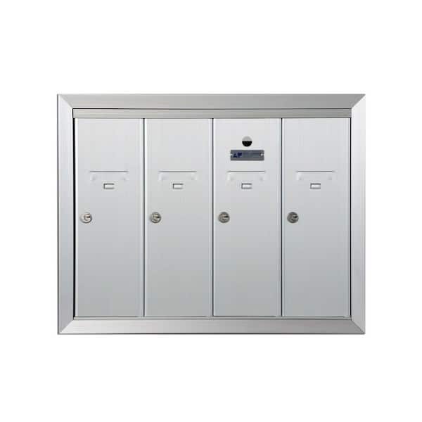 Florence 1250 Vertical Series 4-Compartment Aluminum Recess-Mount Mailbox