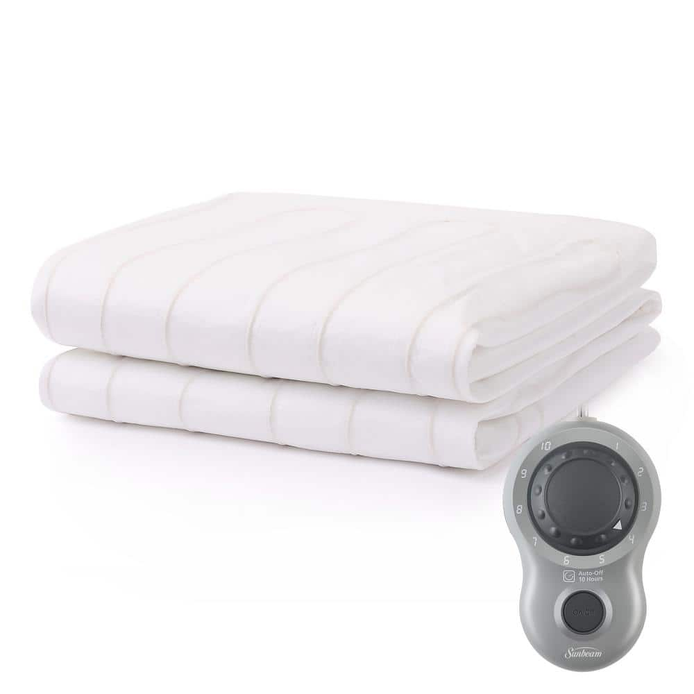 Sunbeam 39 in. x 75 in. Restful Electric Heated Twin Size Mattress Pad 11936N The Home Depot