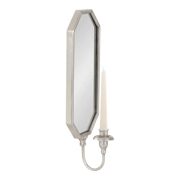Wardelle Silver Metal Wall Candle Sconce