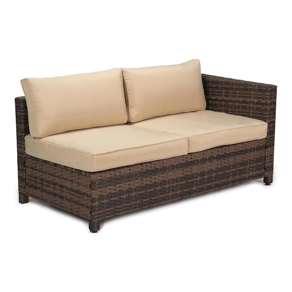 Edyo Living 3 Piece Wicker Patio Sectional Seating Set With Beige Cushions Cy1904 Bg The Home Depot Edyo Living 3 Piece Wicker Patio, For Living 3 Piece Wicker Patio Sectional Set With Cushions