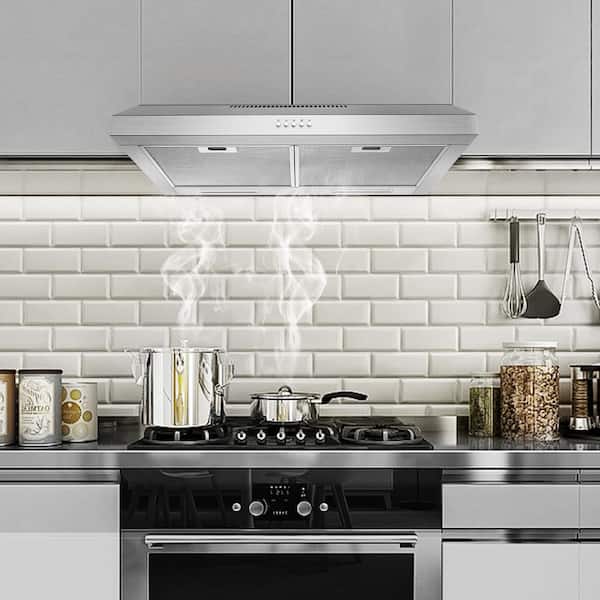  Range Hood 30 inch, 600 CFM Under Cabinet Range Hood with  Strong Suction for Duct/Ductless Convertible, Stainless Steel Kitchen Hood  with 3 Speed Exhaust Fan and Two Bright LED Lights : Appliances