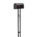 Mailbox To Go, All-in-One, Medium, Decorative Scroll, Steel, Mailbox and Post Combo, Black
