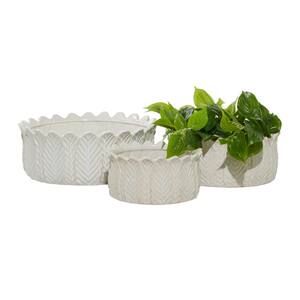 6 in., 5 in., and 5 in. Small White Ceramic Indoor Outdoor Planter (3- Pack)