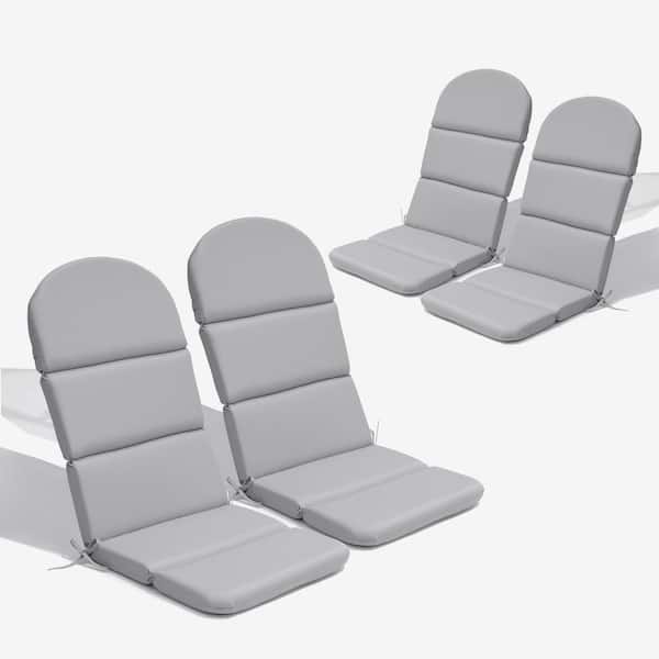 Pellebant 20 x 50 4-Piece Deep Seating Patio Outdoor Adirondack Chair Cushion in Light Gray
