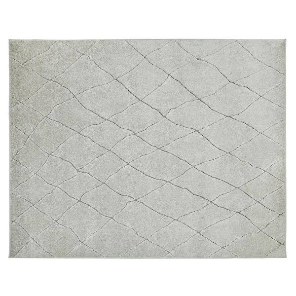 Home Decorators Collection Ashton Gray 6 ft. 7 in. X 9 ft. 2 in. Geometric Polypropylene Area Rug