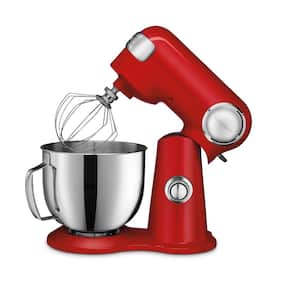 Precision Master 5.5 Qt. 12-Speed Red Die Cast Stand Mixer with Attachments