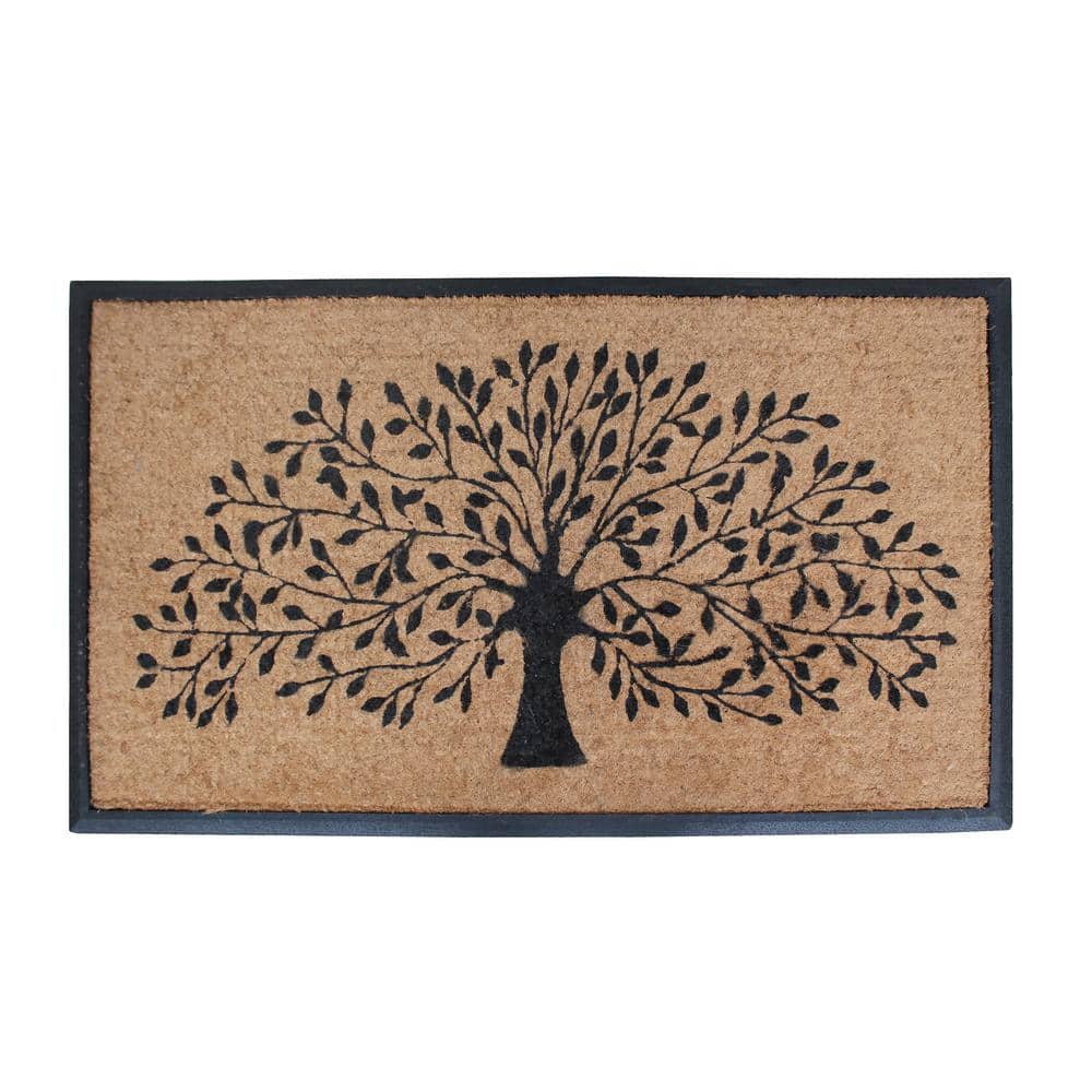 A1HC Flocked Hand Crafted Shedding Tree 30 in. x 48 in. Coir Double Border 