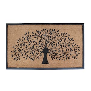 A1HC Flocked Hand-Crafted Shedding Tree 30 in. x 48 in. Coir Double Door Mat