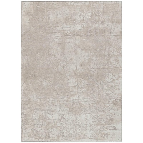 Chantille ACN559 Ivory 5 ft. x 7 ft. 6 in. Machine Washable Indoor/Outdoor Geometric Area Rug
