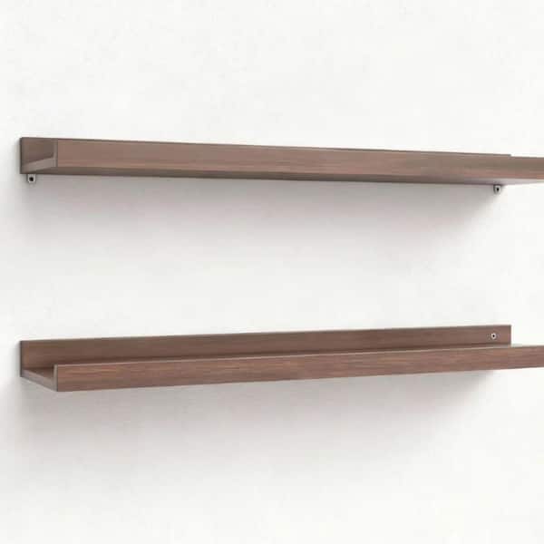 4 in. x 28 in. x 4.75 in. Walnut Solid Wood Nursery Floating