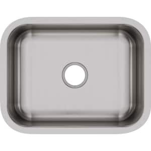 Dayton 24in. Undermount 1 Bowl 18 Gauge Radiant Satin Stainless Steel Sink Only and No Accessories