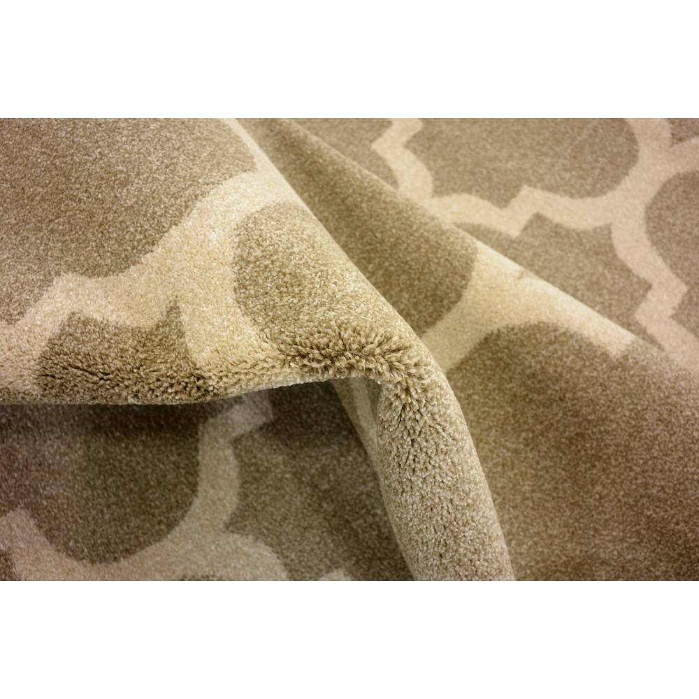 Reversible Lattice Light Brown Rectangular Synthetic Rug 7x10