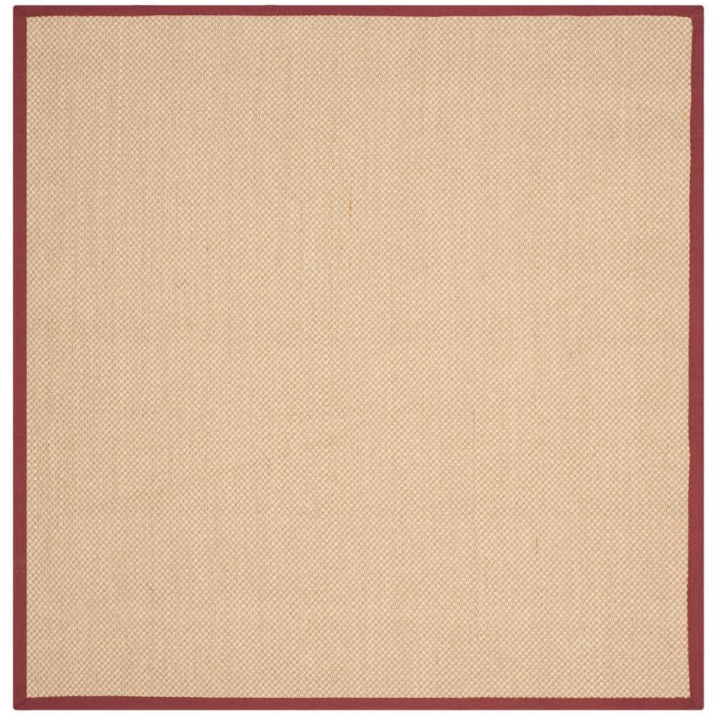 Natural Fiber Maize/Burgundy 6 ft. x 6 ft. Woven Border Square Area Rug price history on PriceWatchPro