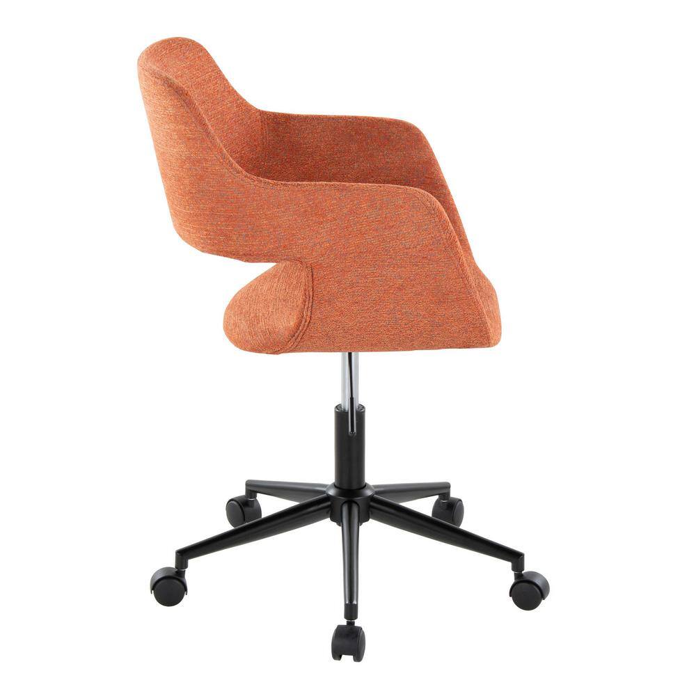 Margarite Orange Fabric and Metal Swivel Task Chair
