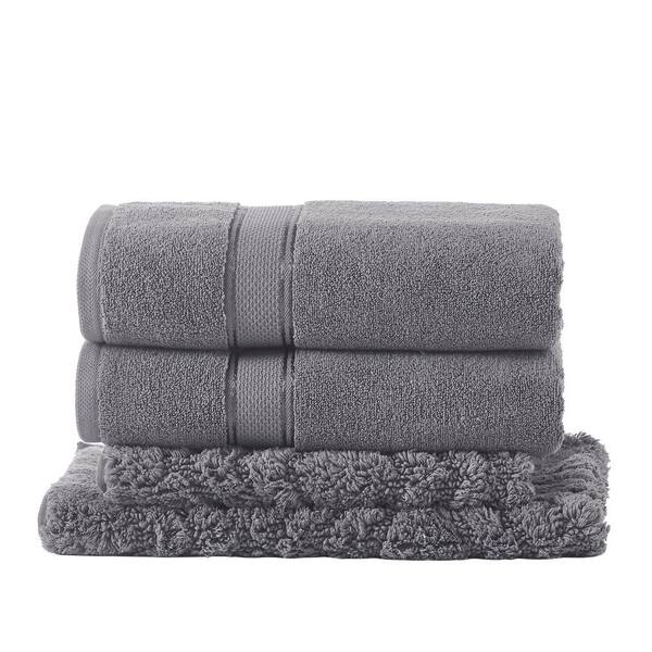 Better Trends Trier Collection Gray 100% Cotton Rectangle 4-Piece