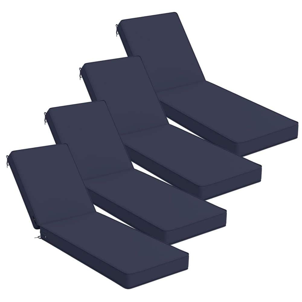 80 x 26 x 4 in. Outdoor Chaise Lounge Cushion Waterproof Patio Beach Pool Replacement Cushion Only Navy Blue (4-Pack) price history on PriceWatchPro