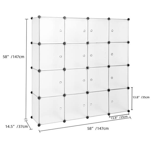 Luxury Living 27.5 in. H x 34.25 in. W x 13.5 in. D Clear Plastic 10-Cube  Organizer 83D - The Home Depot