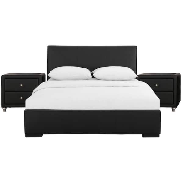 Camden Isle Hindes 85.4 in. 3-Piece Black King Bedroom Set