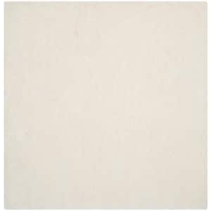 Luxe Shag Ivory 6 ft. x 6 ft. Square Solid Area Rug