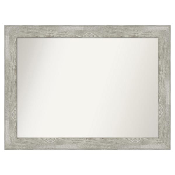 Amanti Art Dove Greywash 44 in. x 33 in. Custom Non-Beveled Distressed Recyled Polystyrene Bathroom Vanity Wall Mirror