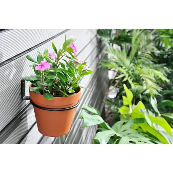 Vigoro 6 In Wall Mount Planter Holder Hhc13355 The Home Depot - Outdoor Wall Flower Pot Holders