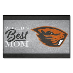 Oregon State Beavers Black World's Best Mom 19 in. x 30 in. Starter Mat Accent Rug