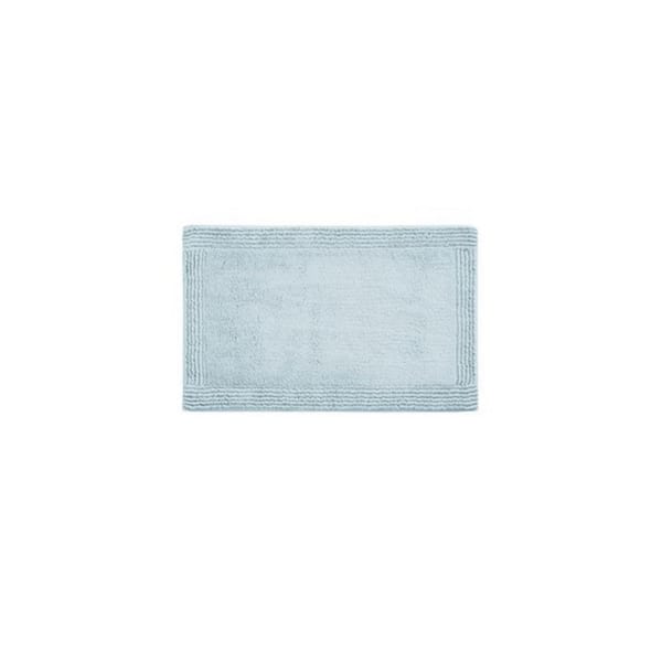 Vsmile 21 in. W x 34 in. L Blue Luxurious 100% Cotton Tufted Reversible Bath Rug, Plush and Absorbent Bath Mat