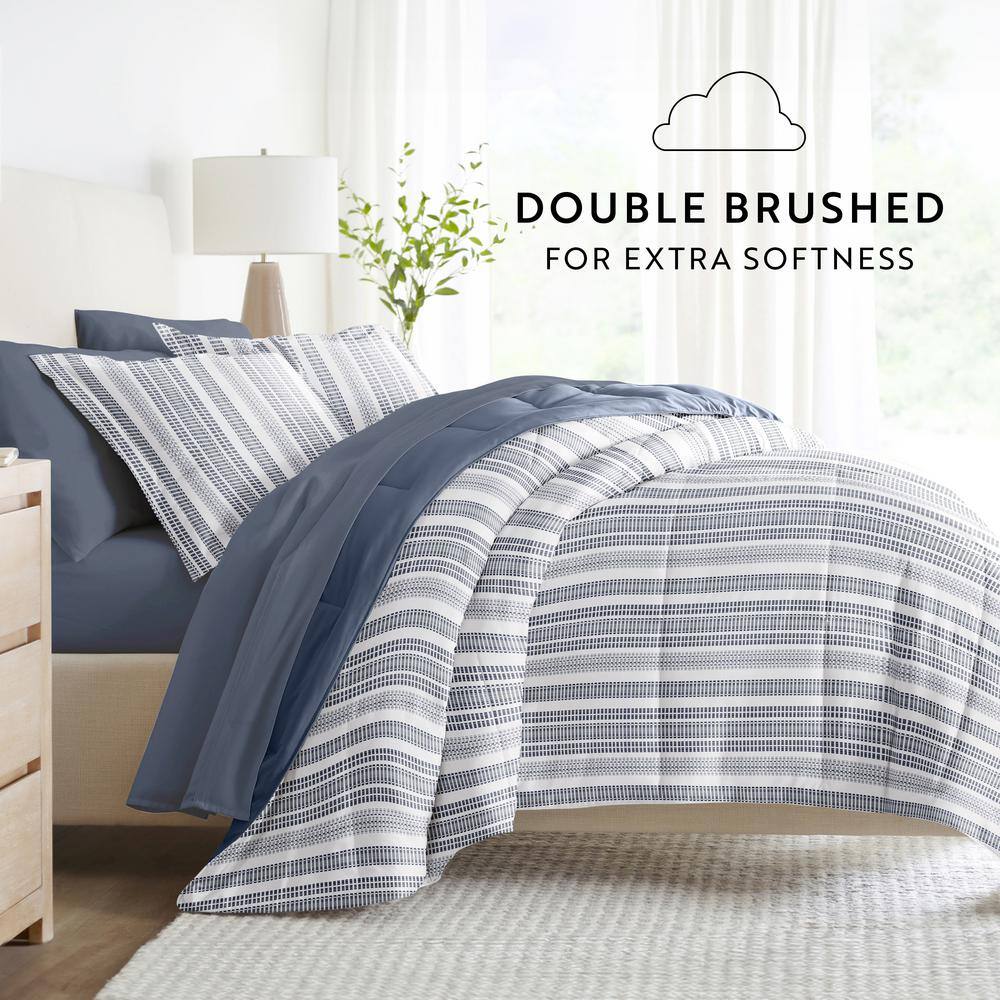 Twin Navy Microfiber Down Alternative Bed in a Bag Set