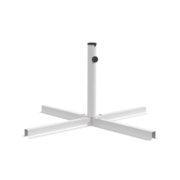 ITOPFOX 8.47 lb. Steel Cross Brace Stand Patio Umbrella Base for Small Offset Umbrella or Large Market Umbrella in White