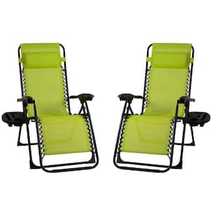 Patio Premier Metal Outdoor Recliner Gravity Chairs in Green (2-Pack)