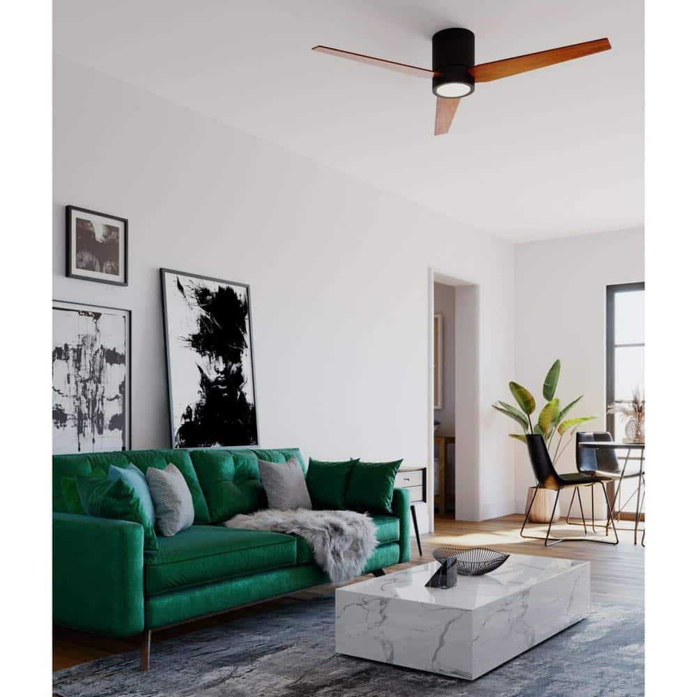 Braden Architectural Bronze 56" Low Profile Ceiling Fan with LED & Remote