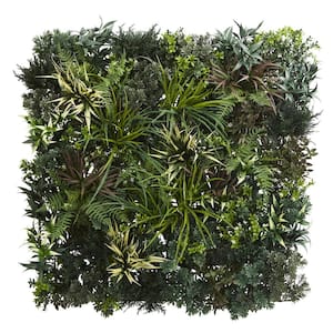 Indoor/Outdoor 3ft. x 3ft. Green and Fern Artificial Living Wall UV Resist