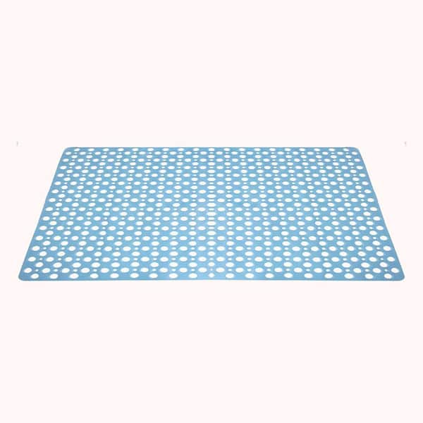 Bath Extra Large 47.2 in. L x 31.5 in. W Non Slip Bathtub Mat with Suction Cups Anti Slip Shower Mat for Elderly Blue